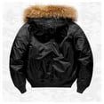 thumbnail image 5 of IYTR Men's Faux Hooded Coat Solid Color Winter Jacket Warm Long Sleeve Coat Thick Fleece Lined Winter Outerwear with Pockets Black S, 5 of 6