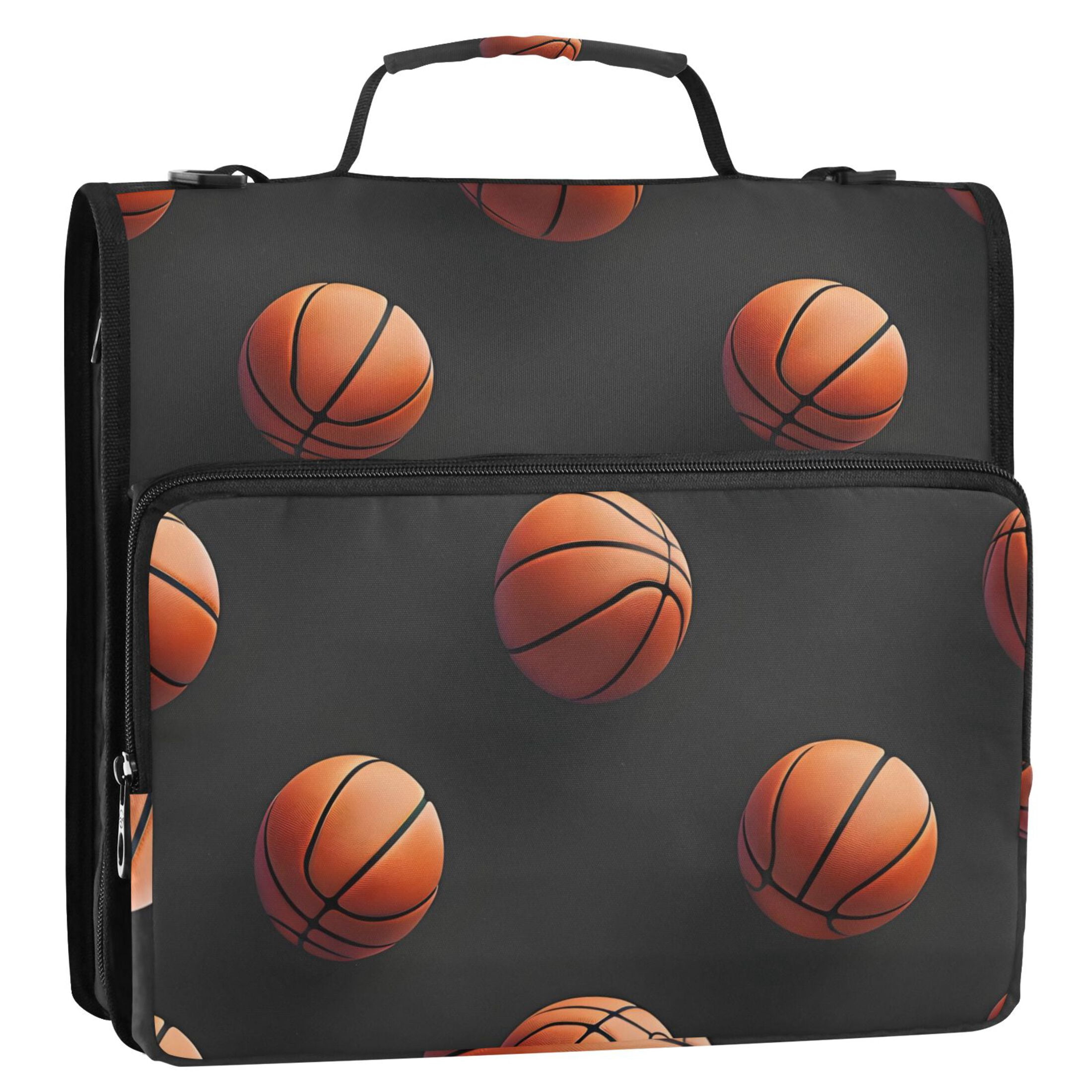 ALAZA Zipper Binder 3d Basketballs 3 Ring Trapper Keeper File Folder Organizer Bag
