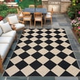thumbnail image 4 of Haperlare 8'x10' Washable Jute Area Rugs Checkered Carpet, Non Slip Low Pile Rug Contemporary Indoor Outdoor Floor Mats for Living Room Bedroom Backyard, Black White, 4 of 7