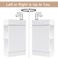 thumbnail image 6 of 18.6" Small Single Bathroom Vanity with Sink, Freestanding Bathroom Vanity with Toilet Paper Holder & 1 Door, Left or Right Storage, Wood Bathroom Cabinet with Ceramic Sink, White, 6 of 7