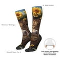 thumbnail image 4 of Goofa Cute Cow Sunflower Crown A Pattern Adult Stockings, Color-Block Knee High Socks, Comfortable and Breathable, Soft and Stretchable, Sports, and Decoration, 4 of 6