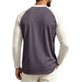 thumbnail image 5 of UDAUDU Mens Tops Crew Neck Raglan Block Casual Long Sleeve Tshirts Regular Fit Work Blouses 4XL, 5 of 5