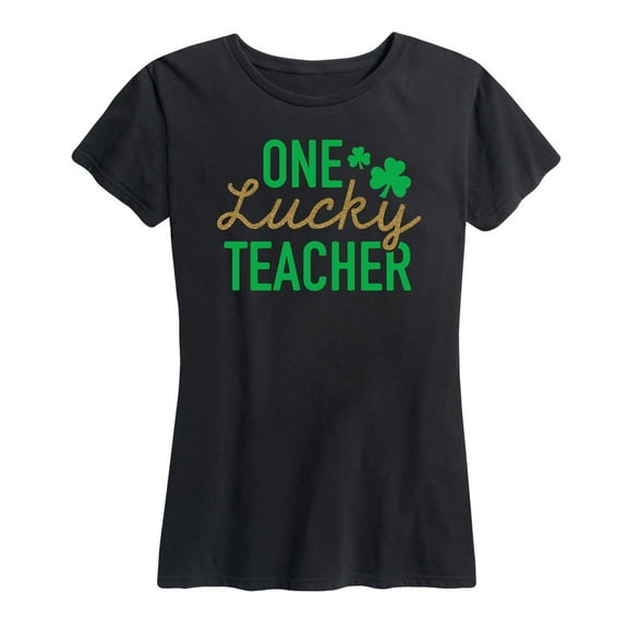 Instant Message - One Lucky Teacher - Women's Short Sleeve Graphic T-Shirt