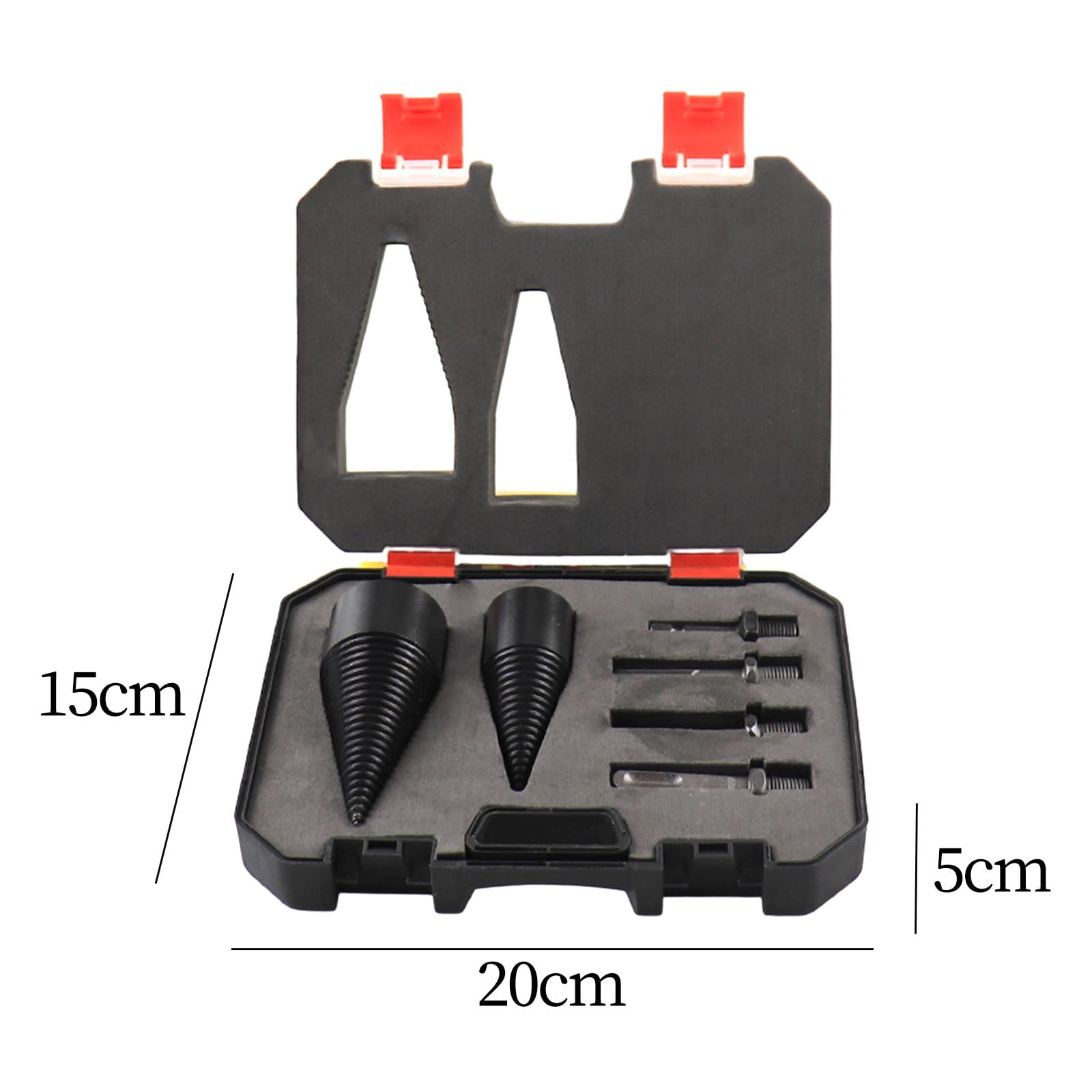 koolsoo Set of 6 Firewood Log Splitter Drill Bit Attachment Screw Cones Multipurpose Detachable for Logging and Open The Wood Durable