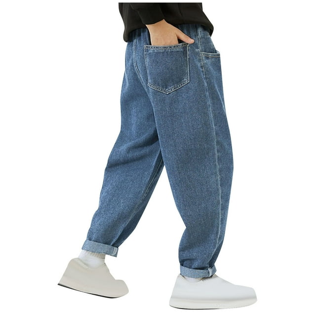 Odeerbi 3-10 Años Niños Vaqueros Pantalones Vaqueros Color Sólido Pantalones Vaqueros Casual Deportes Con Bolsillo