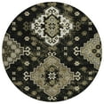 thumbnail image 2 of Addison Rugs Chantille Indoor/Outdoor Traditional Medallions Black Washable Round Rug, 8' x 8', 2 of 6