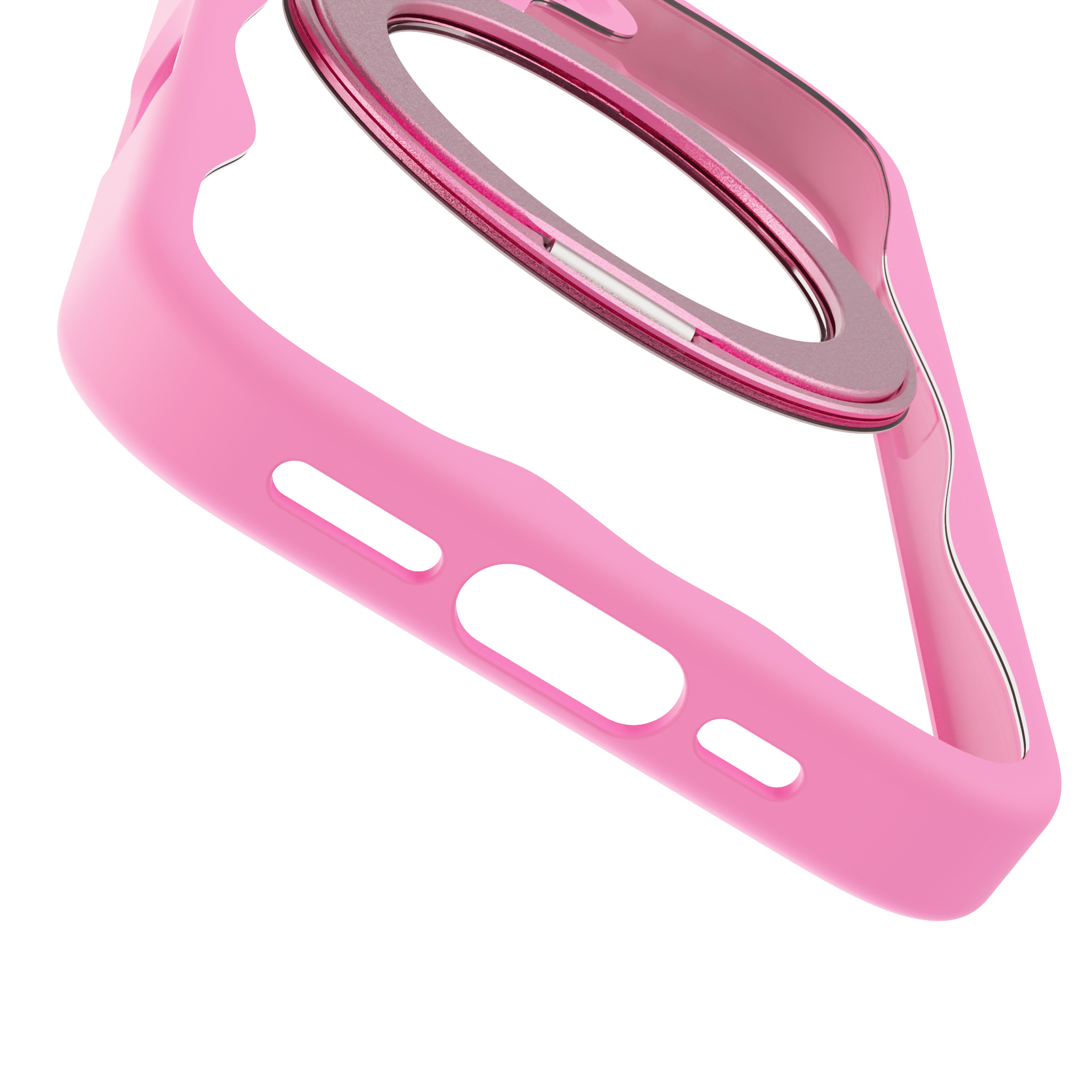 onn iPhone 17 Case, MagSafe Compatible Phone Case with Ring Stand & 360 Kickstand for Apple iPhone, Pink