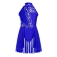 thumbnail image 3 of iixpin Girls Floral Lace Ballet Leotard Figure Ice Skating Ballroom Dancing Outfits Ballerina Lyrical Dance Dress Blue 6, 3 of 7