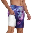 thumbnail image 3 of Goofa Cool Lion Head Printed Men's Swim Trunks Board Shorts Quick Dry Mens Swimming Trunks with Compression Liner,Breathable Fit Hawaii Beach Shorts-Small, 3 of 9