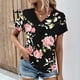 thumbnail image 2 of Camiseta de Manga Corta con Cuello en V, Camiseta Larga de Moda Y Ligera para Mujeres, 2 of 5