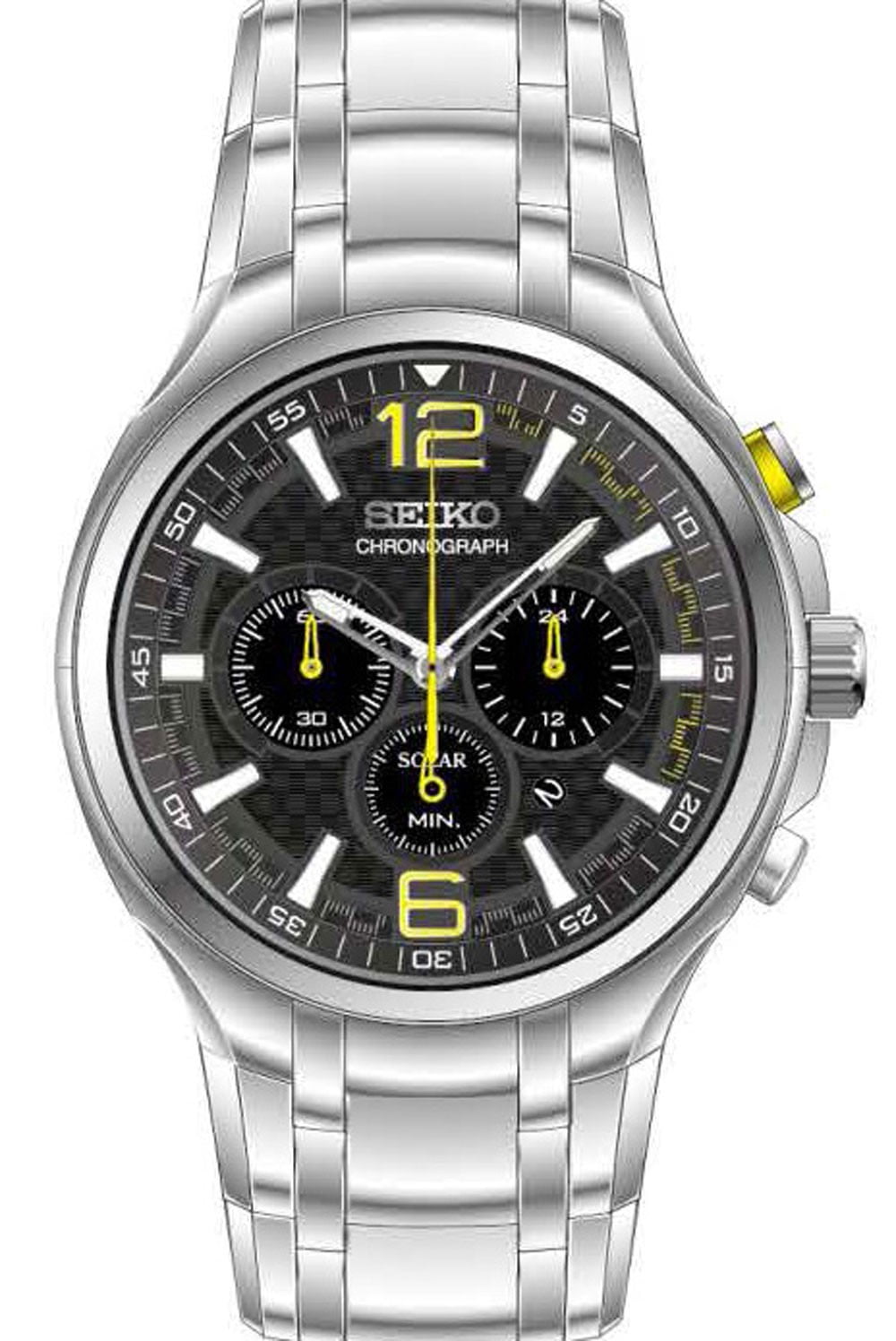 seiko men's recraft solar chronograph