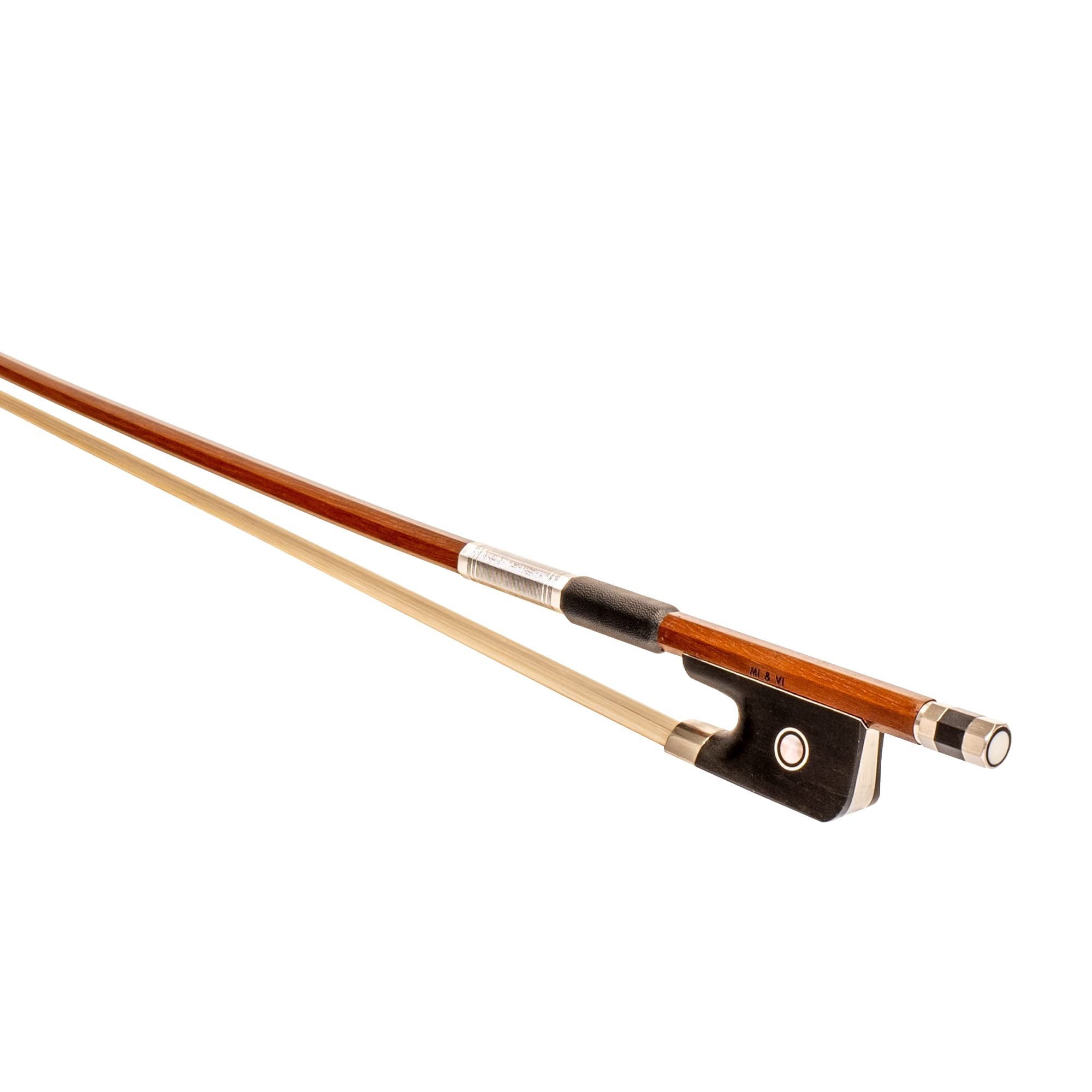 MI&VI CB-530 Classic Cello Bow 4/4 (Full Size) with Bow Soft Bag and Rosin for Bow Hairs Included