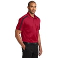 thumbnail image 4 of Port Authority Silk Touch Performance Colorblock Stripe Polo-2XL (Red/ Black), 4 of 6