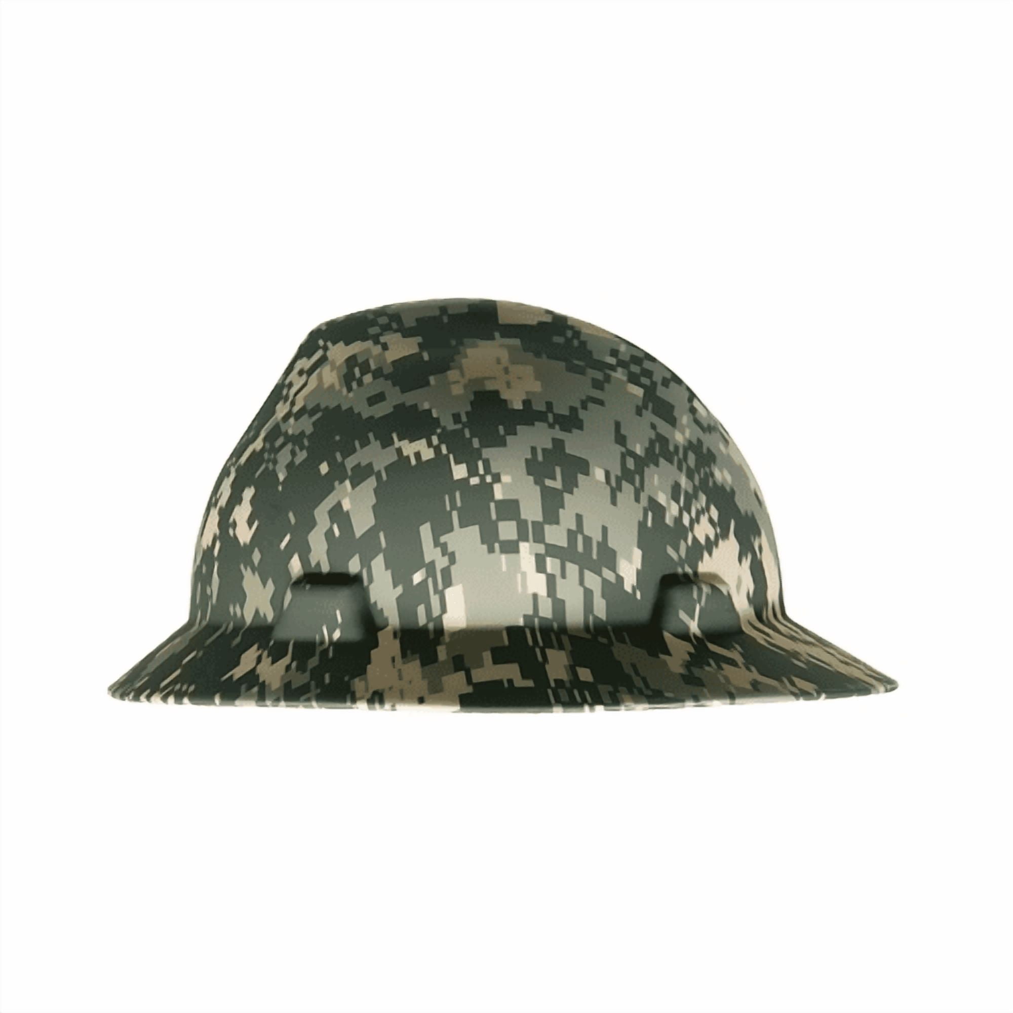 MSA Freedom Series V-Gard Hard Hats, Fas-Trac Ratchet, Full Brim, Camouflage