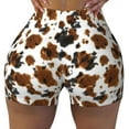 thumbnail image 2 of Fotbe Cow Tie Dye Shorts Sin Costuras – Shorts Deportivos de Cintura Alta para Mujer, Elásticos para Gimnasio, Yoga, Running o Ciclismo-Large, 2 of 8