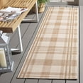 thumbnail image 2 of Safavieh Courtyard Benjamin Plaid Indoor/Outdoor Runner Rug, Natural/Beige, 2'3" x 6'7", 2 of 12