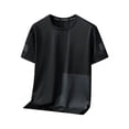 thumbnail image 3 of ALLLIST Tops for Man Black Short Sleeve Crew Neck Patchwork Loose Printed Casual T-Shirts Mens Polo Shirts, 3 of 3