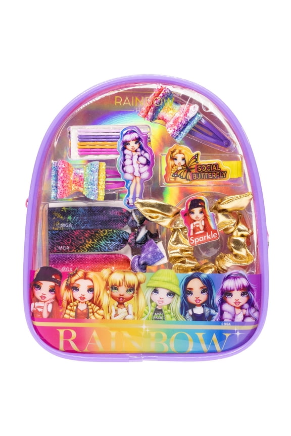 Rainbow High - Townley Girl Hair Accessories Backpack Make-up Set for Girls, Ages 3+