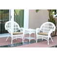 thumbnail image 3 of Jeco Ensemble de Conversation en Osier 3 Pcs, Blanc, avec Coussins Beige, 3 of 3