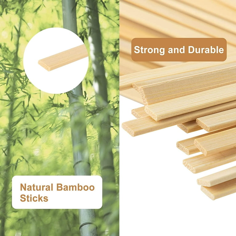 Chainplus 100Pcs Natural Bamboo Sticks- Extra Long 15.7 x 0.35