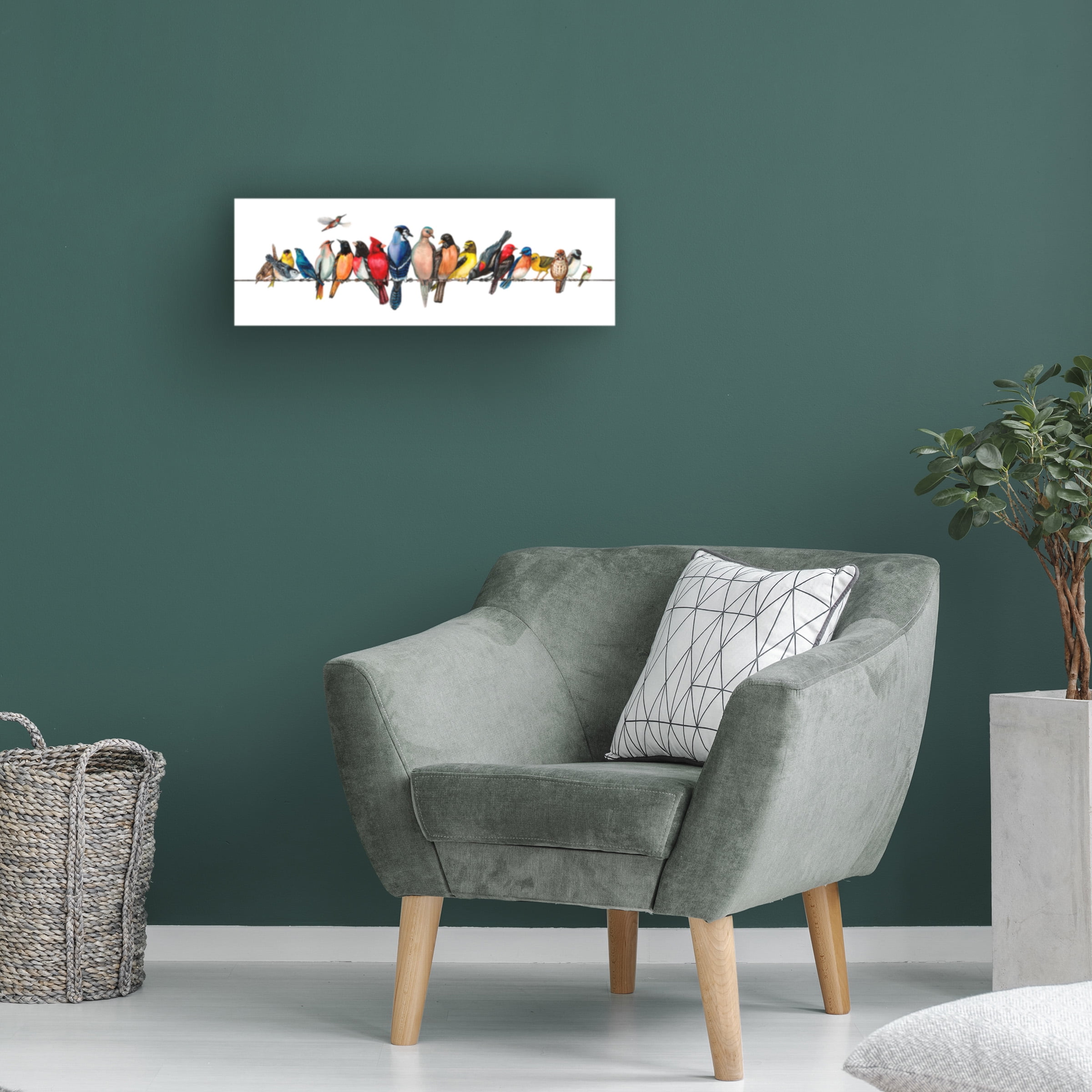 Trademark Fine Art Wendy Russell Large Bird Menagerie Ii Canvas Wall Art - 16x47