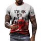 thumbnail image 1 of Camiseta Impresa de Halloween de los Hombres, Manga Corta Cuello Redondo Casual Top para Fiesta Y Uso Diario, Tee Gráfica Festiva en Poliéster Suave, 1 of 5