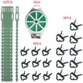 thumbnail image 2 of Juego con 31 soportes para plantas: 18 pinzas para plantas (2 tamaños), 12 ataduras para plantas ajustables y 20 m de alambre trenzado para jardín con cortador de alambre oso de fresa Electrónica, 2 of 6