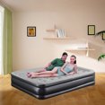 thumbnail image 3 of Air Mattress, Quick Inflation Deflation Skin Friendly Flocking Plush Waterproof PVC Foldable Portable Inflatable Bed  for Travel for Guests, 3 of 7