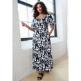 thumbnail image 2 of Roaman's Women's Plus Size Flutter Sleeve Wrap Maxi Dress, 2 of 4
