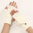 thumbnail image 5 of Guantes de invierno para mujer, 2 guantes convertibles de punto cálidos sin dedos para regalos de mujer con gorro de cubierta de manoplas, 5 of 5
