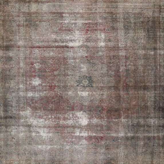 Ahgly Company Indoor Square Traditional Pink Persian Area Rugs, 5' Square