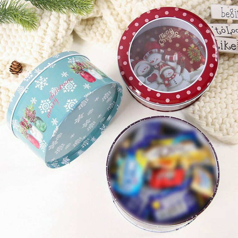 Cookie Tins with Lids, Mini Cake Christmas Gift Tin