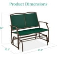 thumbnail image 2 of IUKRYU 2-Person Outdoor Patio Swing Glider, Steel Loveseat Rocking Bench with Textilene Fabric, for Porch, Deck, Balcony, Backyard, 440 lbs Capacity (Burgundy/Black) - Forest Green/Brown, 2 of 7