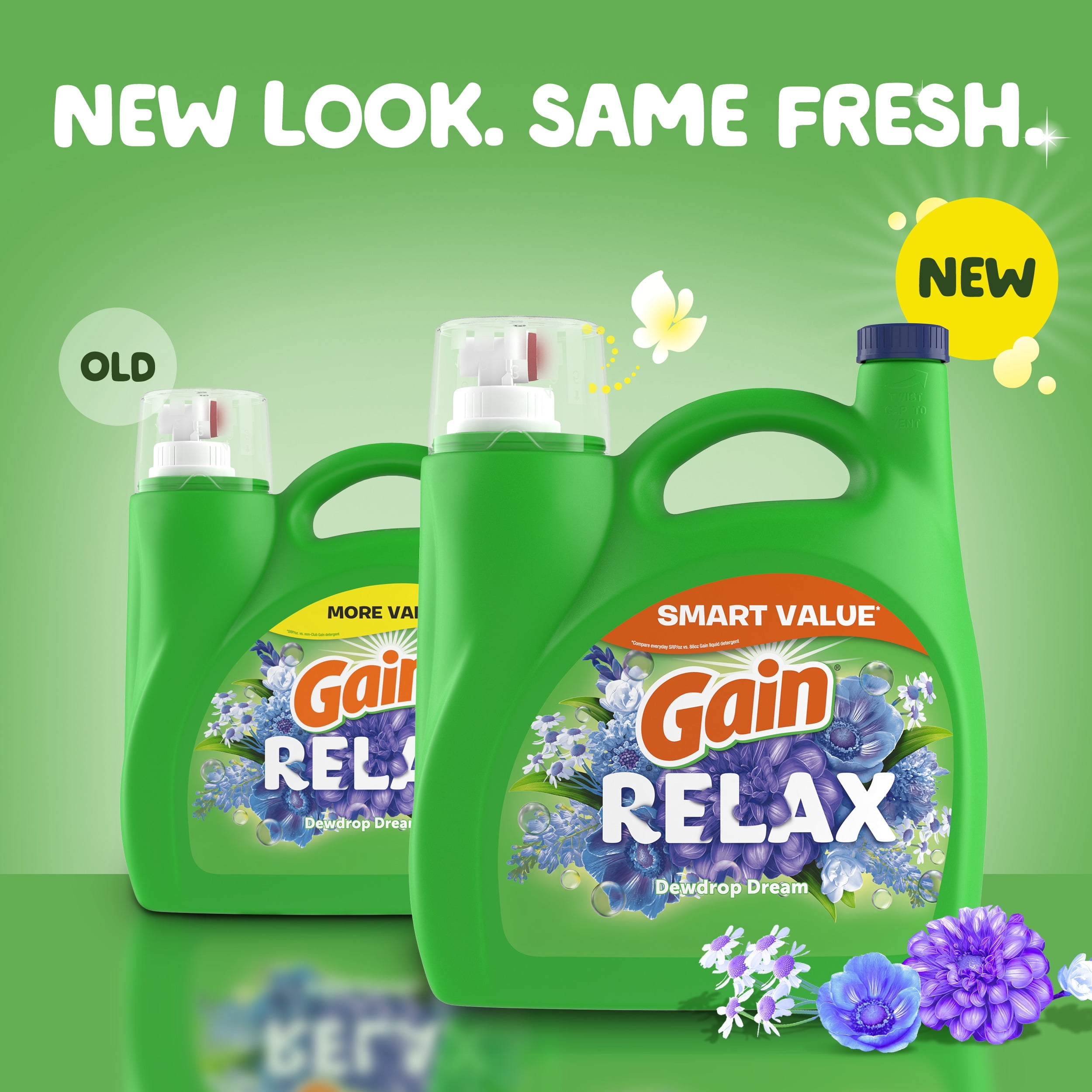 Gain Liquid Laundry Detergent, Dewdrop Dream Scent, 154 fl oz, 107 Loads, HE