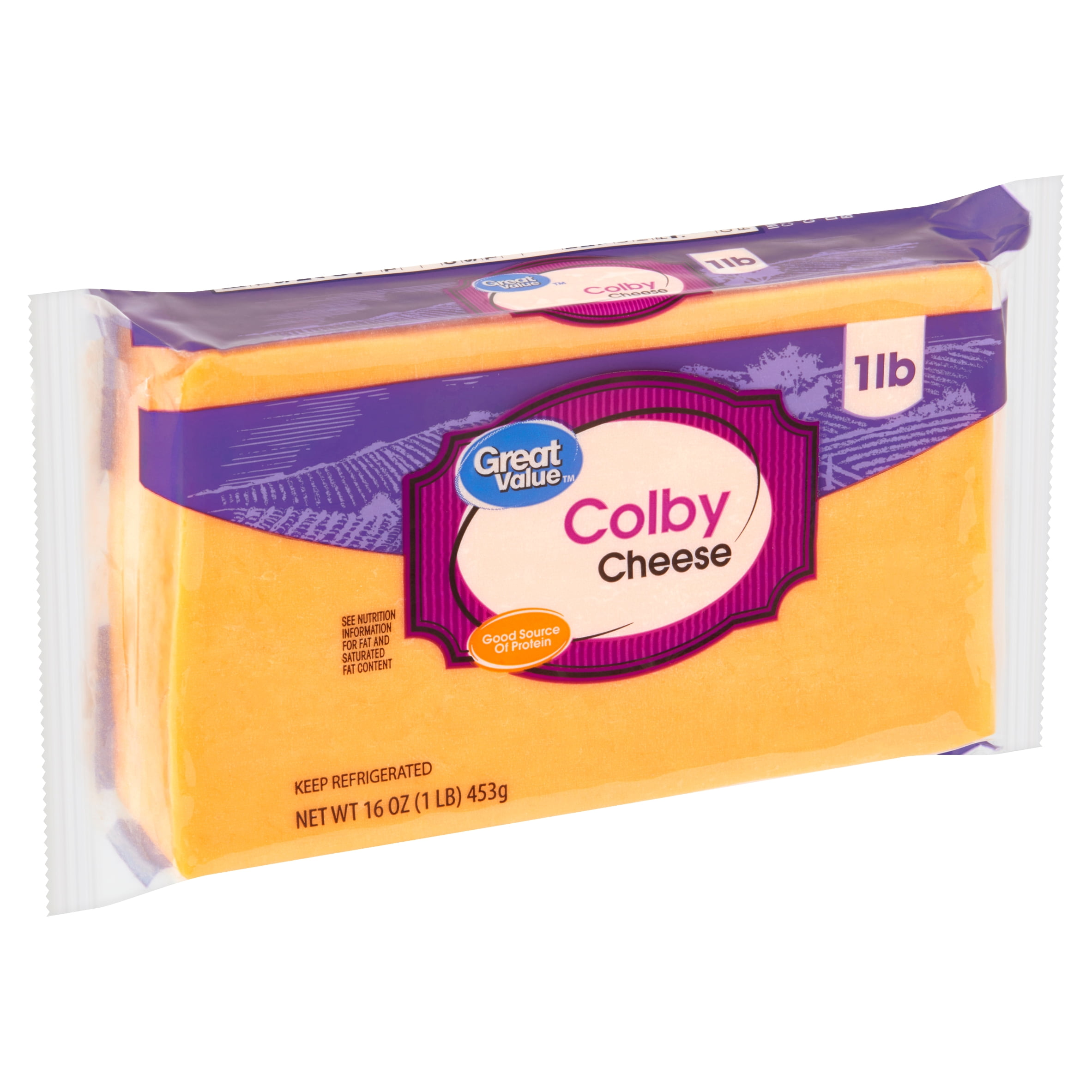 Great Value Whole Colby Cheese, 16 Oz