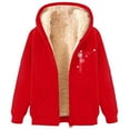 thumbnail image 4 of Bibifish Womens Fleece-Lined Full Zip Hoodies With Butterfly Print Hoodies With Side Pockets Relaxed Fit Casual Spring Daily Warm Wear Pullover Tops, 4 of 5