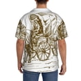 thumbnail image 3 of Pofeuu Western Scenery With Old Wagon Print Mens Casual Short Sleeve Shirts Beach Summer Spread Collar Pocket Tops Men's Casual Short-sleeved Shirt-3X-Large, 3 of 5