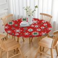 thumbnail image 3 of Red Christmas Snowflake Pattern Round Fitted Tablecloth with Elastic Edge,Dining Table Cover Waterproof,Outdoor Round Tablecloth for Camping,Dining,Indoor and Outdoor, 3 of 7