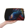 thumbnail image 4 of Naloa Colorful Betta Fish Leather Makeup Bag for Purse Travel, Portable Small Cosmetic Organizer for Women and Girls, Make up Bag with Zipper, 4 of 8