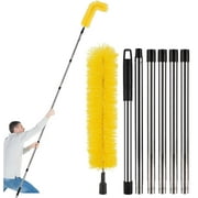 Gutter Cleaning Brush, 8.5Ft Gutter Cleaning Tools from Ground Gutter Cleaning Pole, Roofing Tool Rain Gutter Guard Cleaner Tool, Easy Remove Leaves and Debris from The Ground