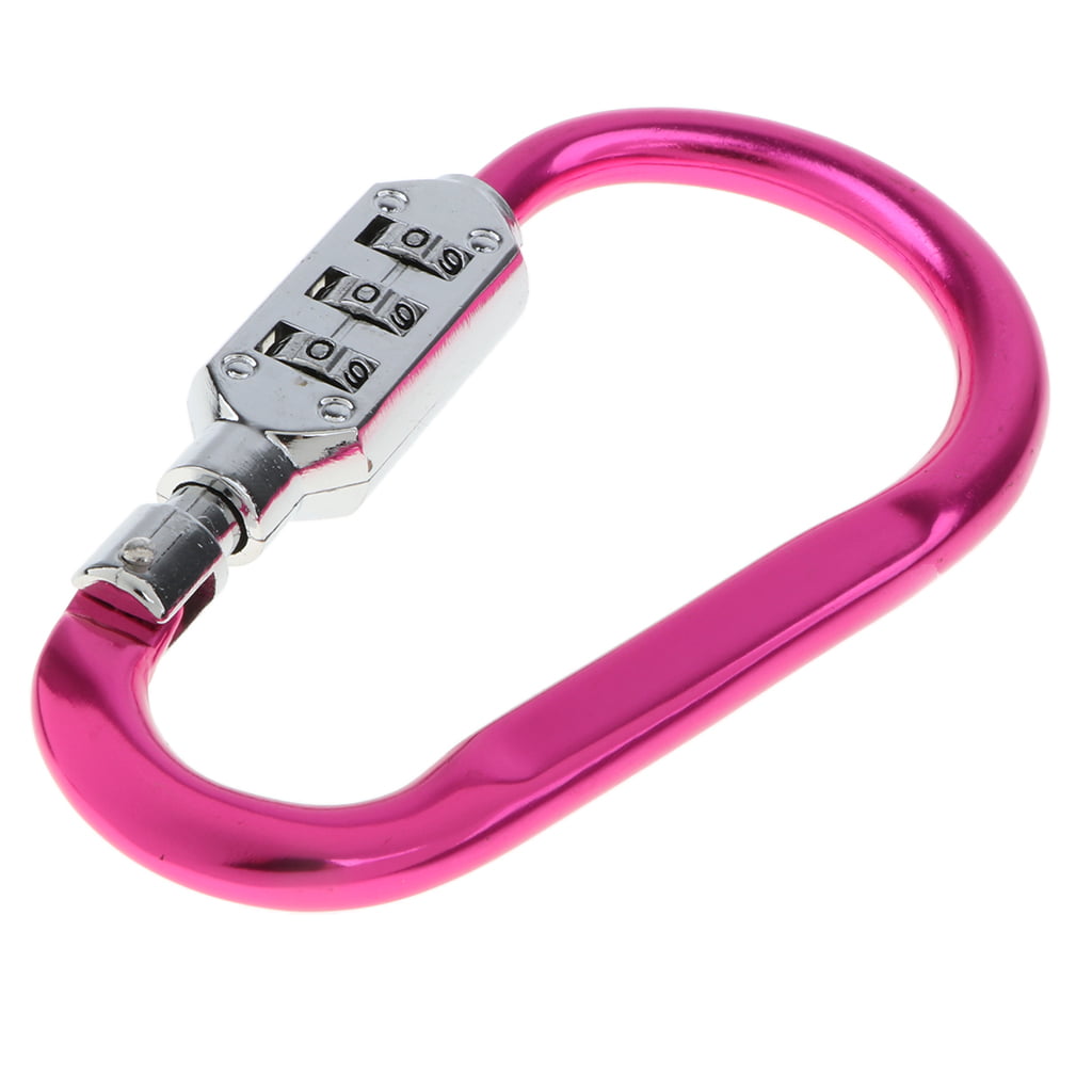 Keychain Carabiner Hook With 3-digit Combination Lock 