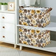 thumbnail image 2 of Yayeee Foldable Storage Basket for Shelves with Handles Waterproof Cloth Bins, Brown Flowers, 2 of 7