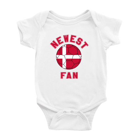 

Newest Denmark National Soccer Team Fan Cute Baby Jumpsuits Newborn Clothes (White 12-18 Months)