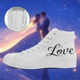 thumbnail image 2 of Coolcustomize Mens Plus Size Love Print High Top Sneakers, Romantic Style Casual Couple Shoes, Perfect for Dates, Streetwear & Casual Attire, Stylish Durable for Sports, Perfect Sweet Gift for Lovers, 2 of 12