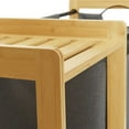 thumbnail image 6 of Bamboo Laundry Hamper W/ Shelves Bathroom Cabinet Organizer 3 Tier Shelf Rack, 6 of 10