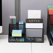 Mind Reader Desktop Organizer, File Storage, Accessory Storage, Workspace, Office, Metal, Black