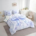 thumbnail image 3 of Castle Fairy Blue Bow Bedding Comforter Set 7pcs for Kids Teens Girls,Dreamy Princess Crystal Bow Knot Queen Bedding Sets Super Cozy,Chic Floral Flowers Queen Sheet Sets,Ultra Soft Home Decor, 3 of 8