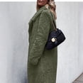 thumbnail image 5 of Female Fuzzy Fleece Lapel Open Front Long Cardigan Coat Faux Fur Warm Winter Outwear Jackets Green S, 5 of 7