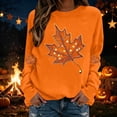 thumbnail image 3 of ZGRBOU Fall Sweatshirts for Women Fashion Maple Leaf Print Shirts Thanksgiving Casual Crewneck Long Sleeve Pullover Tops, 3 of 4
