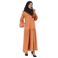 thumbnail image 2 of Bimba Islamic Long Dress With Printed Hijab Scarf Rayon Abaya Maxi Clothes For Muslim Women, 2 of 7